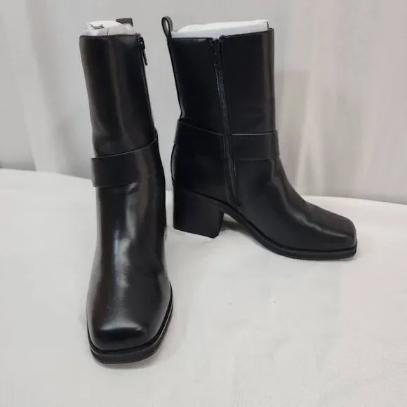 The Drop Size 8 Women's Stevens Chelsea Boots Vegan Leather Rocker Moto Combat - Picture 2 of 8